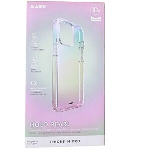LAUT Holo Pearl iPhone 14 Pro Case Iridescent Clear‎ Protective Cover 10ft Drop